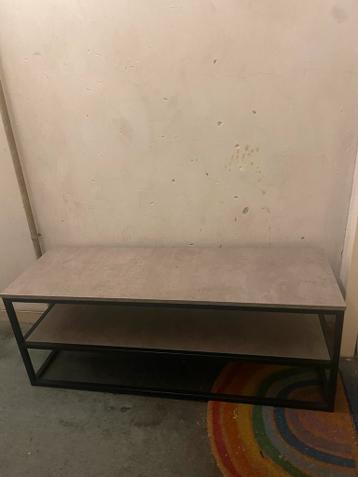 Modern TV meubel - Grijs met zwart frame (gratis ophalen)