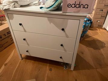 Witte ladekast met 3 lades - 60x46x90 Zo goed als nieuw