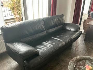 3-zits en 2 zits zwart lederen bankstellen