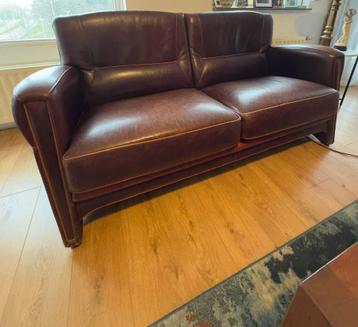 Runder leren 2.5 zitbank