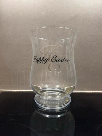 Glazen vaas Happy Easter Pasen