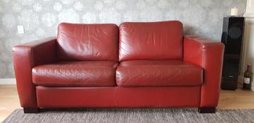 VANDAAG GRATIS rode leren bank ophalen!!!