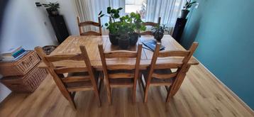 Eettafel 6 persoons ** Gratis ** met 6 stoelen