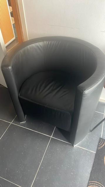 Kuipstoelen leer zwart