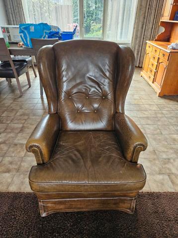2 lederen fauteuils
