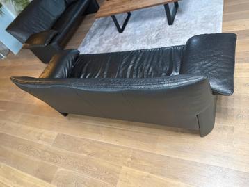 Jori zwart lederen 2,5 zits bank