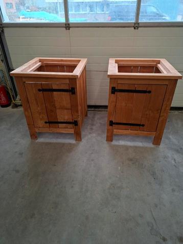 Set van 2 robuuste houten kasten/plantenbakken