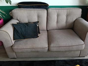 Comfortabele tweepersoonsbank - Stof, beige