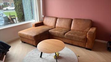 2,5 zits bank Gratis - cognac bruin - uitschuifbare zitting