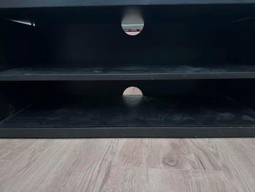 Zwart tv-meubel / audiomeubel met 2 schappen