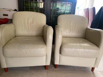 Leren stoelen 2 stuks zithoogte 44 cm