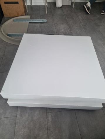 Moderne Witte Salontafel - Vierkant, Glanzend Design