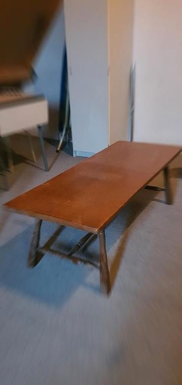 Retro massief eiken salontafel, eind jaren '60