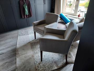 4 Eetkamerstoelen met stoffen bekleding - Taupe Grijs