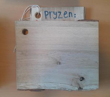 Houten planken voor prijsnotering