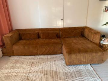 Gratis af te halen: Comfortabele velvet bruine hoekbank