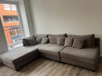 Gratis! Grote hoekbank, grijsbruin