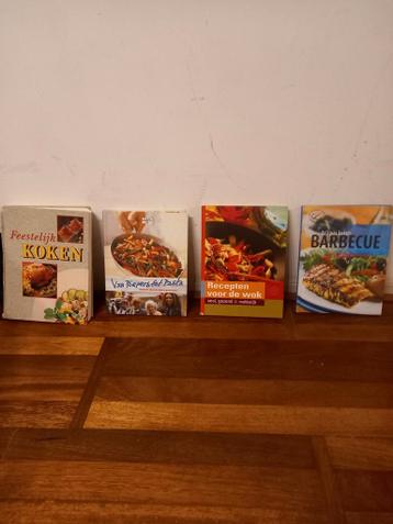 Kookboeken set: Feestelijk Koken, Wok, Barbecue, Pasta