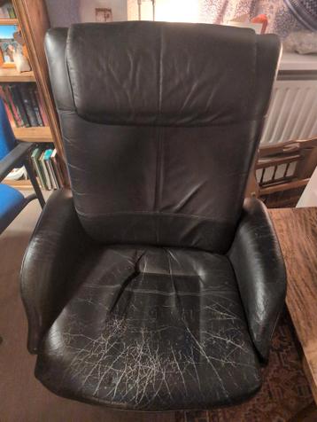 Comfortabele luie stoel - Zwart leer