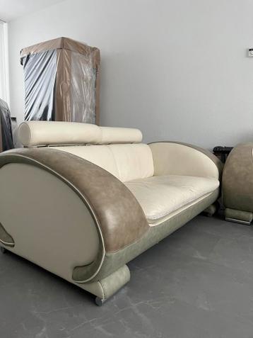 Antiek Design lederen bankstel – in nette staat