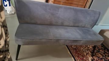 Stijlvolle eetkamerbank - Grijs fluweel, 160 cm breed
