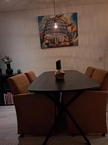 Gratis 2 fauteuils +2 zitsbank leer +4 nette eethoekstoelen