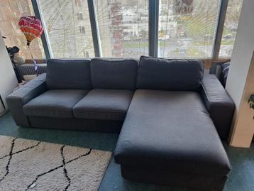 Grijze hoekbank met chaise longue - 280x90/160 cm