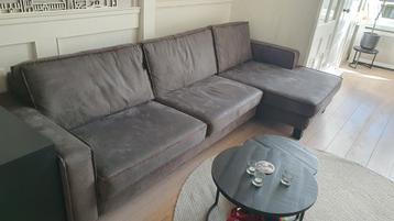 Antraciet bank met chaise longue - gratis af te halen