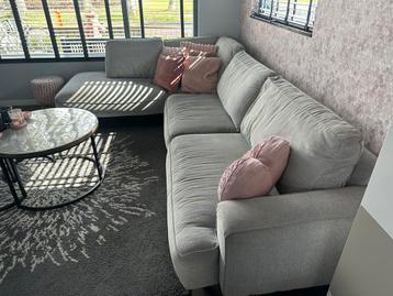 Montel hoekbank met ottomaan links, grijs