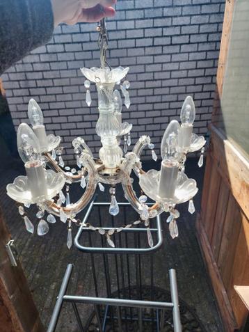 Elegante glazen hanglamp / kroonluchter met 5 lichtpunten