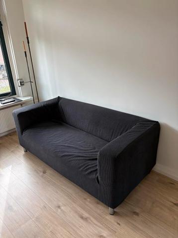 Donkergrijze/ blauw tweezitsbank