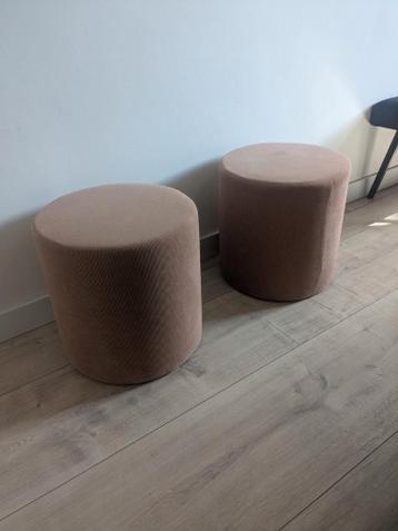 Poef voetenbankje oudroze roze