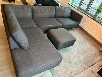 Zwart/grijze hoekbank