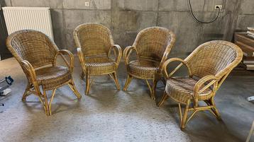 Set van 4 rotan stoelen