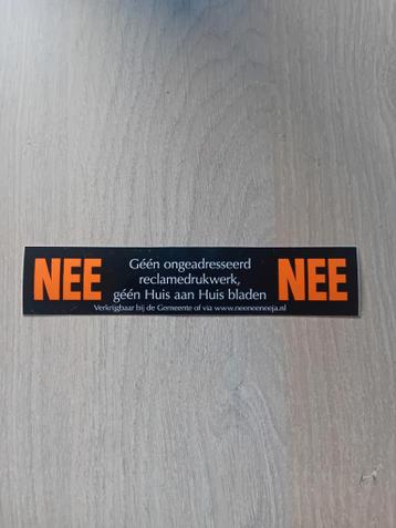 Nee Nee sticker voor de brievenbus