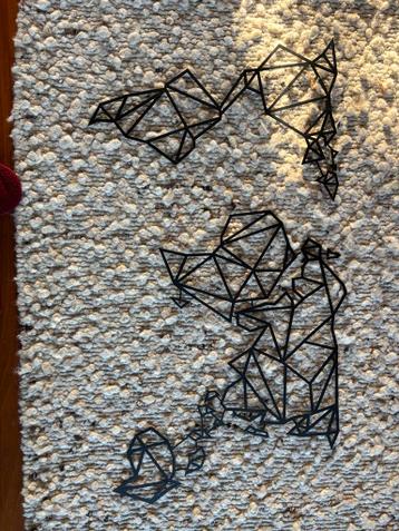 Moderne geometrische wereldkaart wanddecoratie