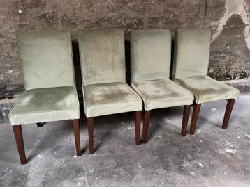 4 eetkamer stoelen groen velours gratis