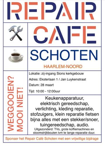 Repair Cafe zaterdag 28 maart
