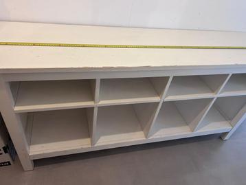 Witte halbank met opbergvakken - 160 cm