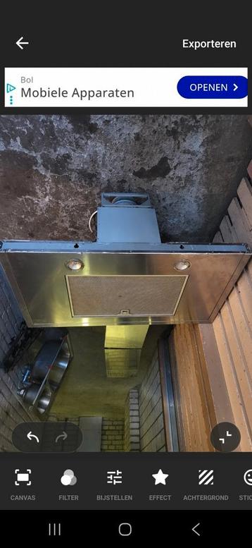 RVS Afzuigkap met verlichting - Gebruikt