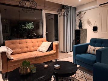 Gratis 2 fauteuils Petrol stof z.g.a.n.