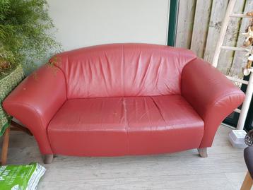 Comfortabele rood leren Montel 2 zitsbank
