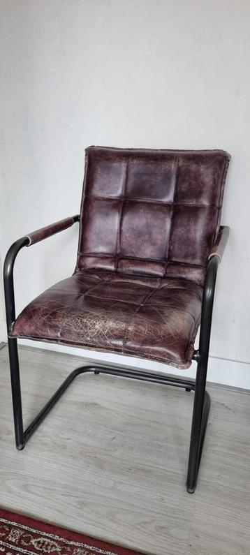 Stoel - Bruin - Echt leer - gratis af te halen in Utrecht