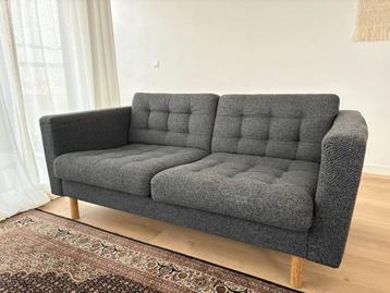 LANDSKRONA 2-zitsbank, Gunnared donkergrijs/hout