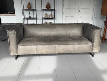 Design 3 zits bank grijs leder