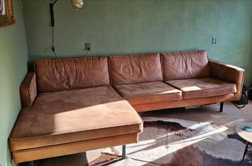 Leren hoekbank - Bruin - 295x155 cm