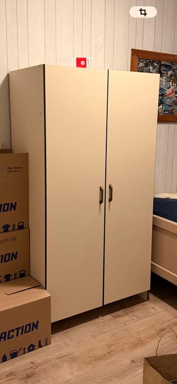 Kledingkast met twee deuren, crème/beige