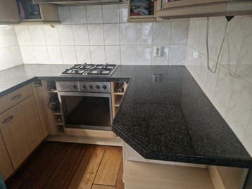 Nu Gratis ophalen. drie delen grijs/zwart granietenblad