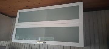 3 Vintage Ikea vitrine keukenkastjes.