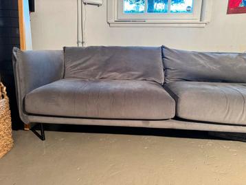 grijs fluwelen bank 3 zits gratis voor bos tulpen
